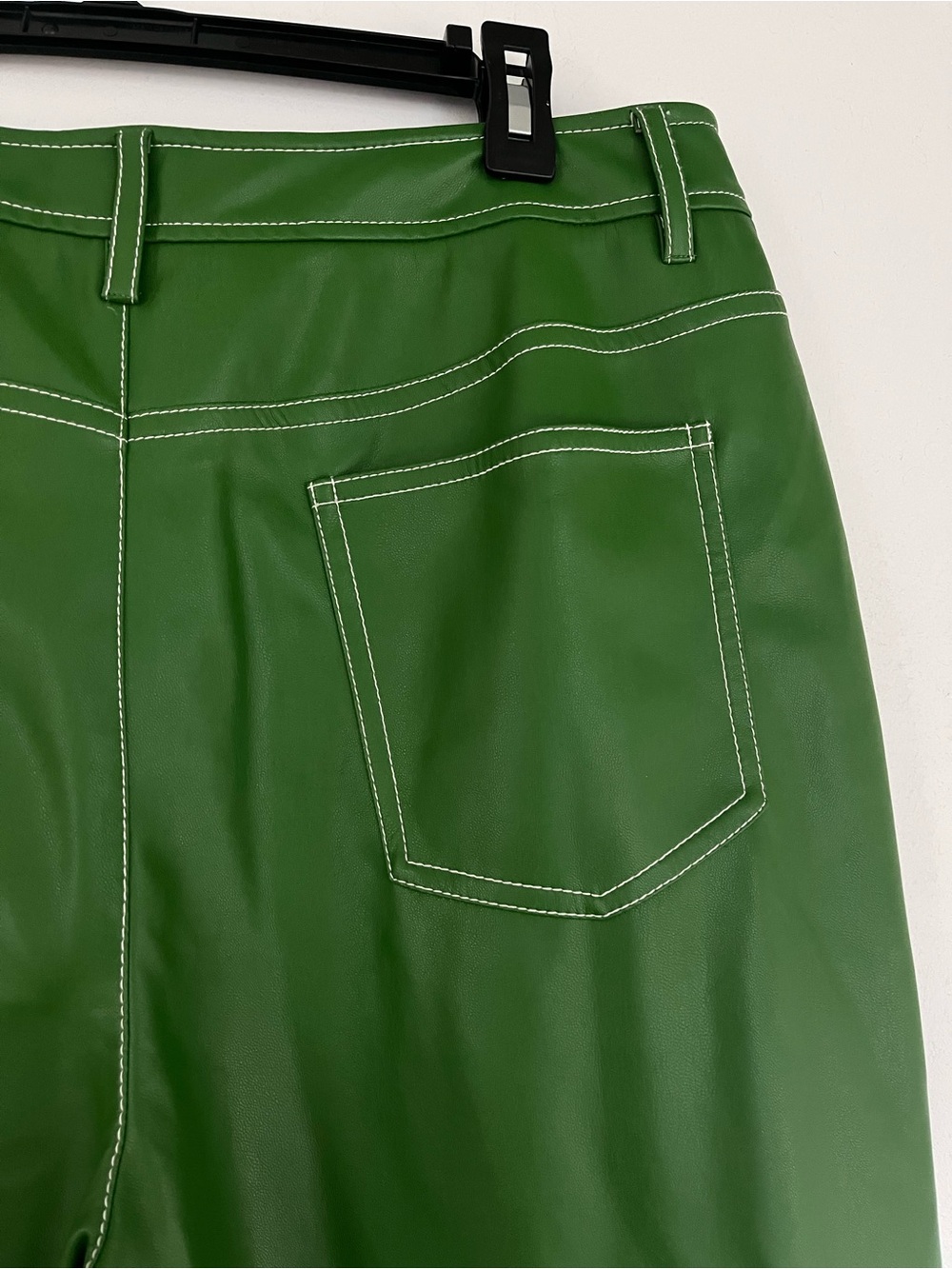 Staud High-Rise Green Faux Leather Pants - Picture 5 of 8